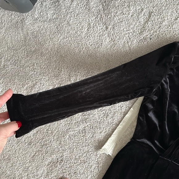 NEW- H&M Gold Label Velvet Dress - Picture 3 of 11